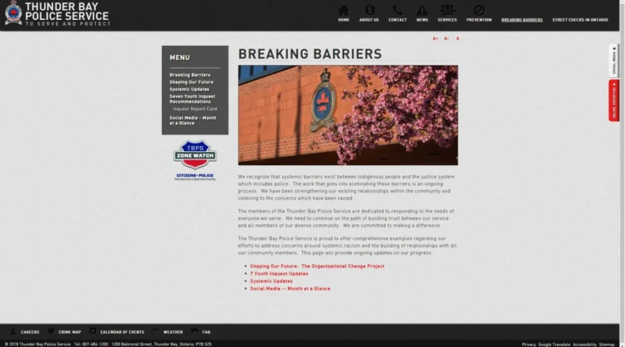 Police Web Page Looking To “Break Barriers”