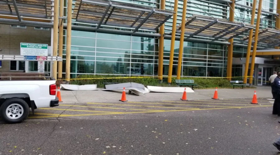 Hospital Roof Damaged