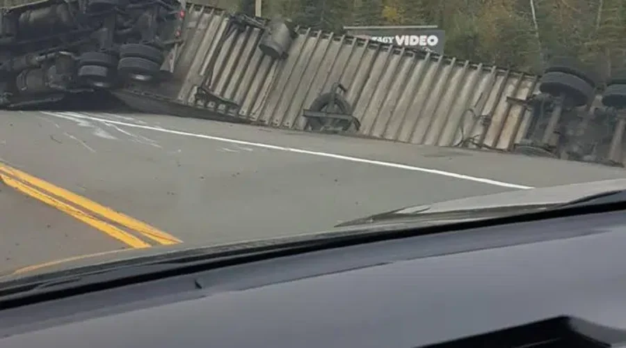 Truck Rollover On Dawson
