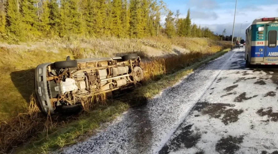 No Injuries After Vehicle Rollover
