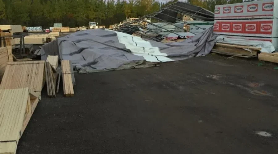 Wind Destroys Habitat’s Storage Tent