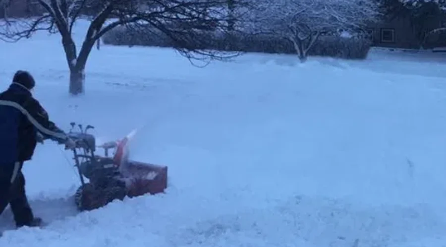 People Busy Clearing Driveways