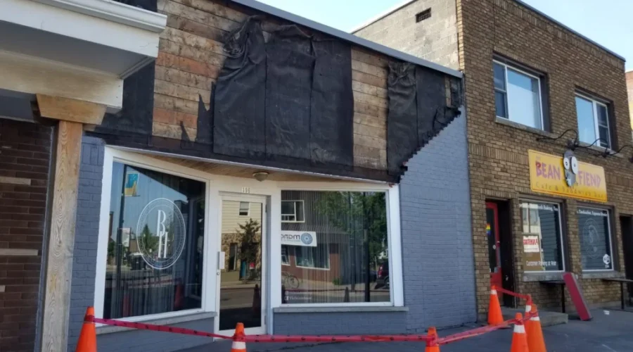 Brick Facade Collapses On Algoma St.