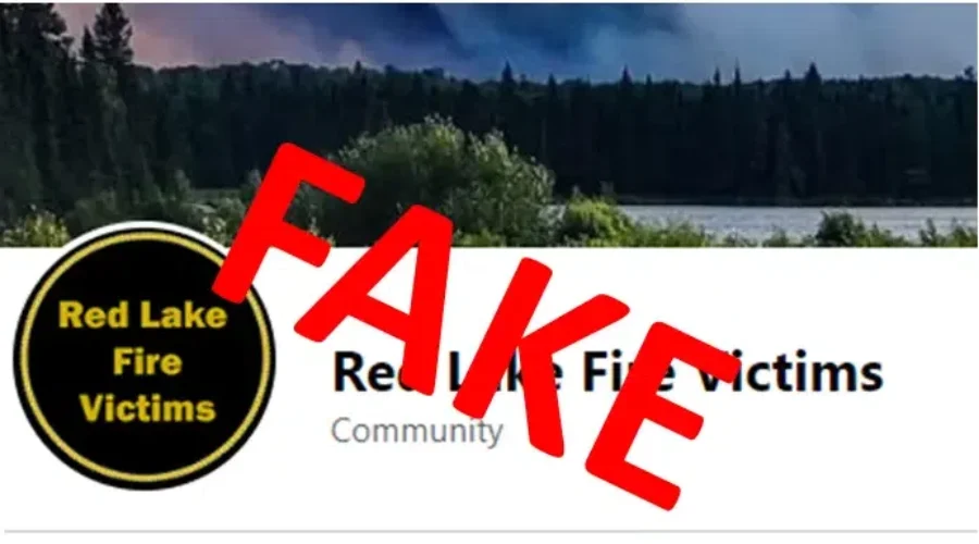 BOGUS Facebook Page on Red Lake Fire