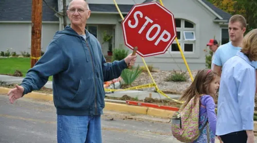 Crossing Guards Promote “Park And Stride”