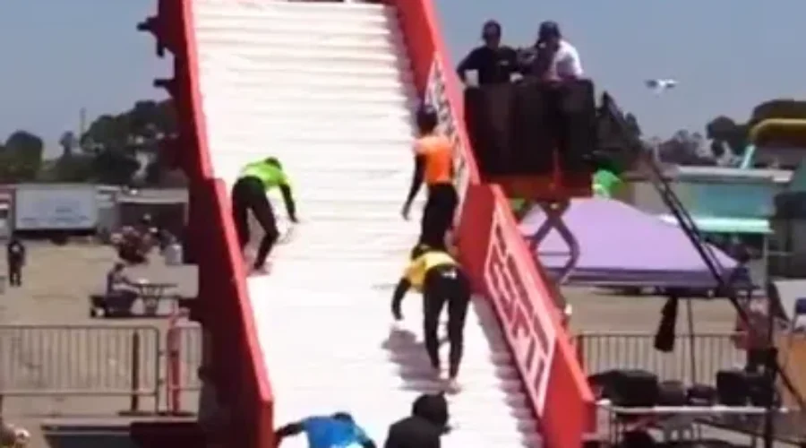 WATCH: Slippery Stairs Competition