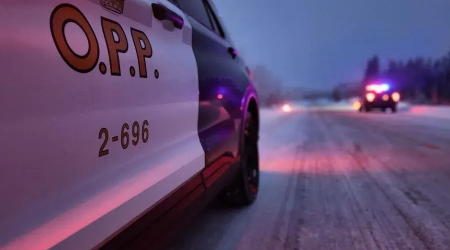 Ice warning after truck becomes submerged