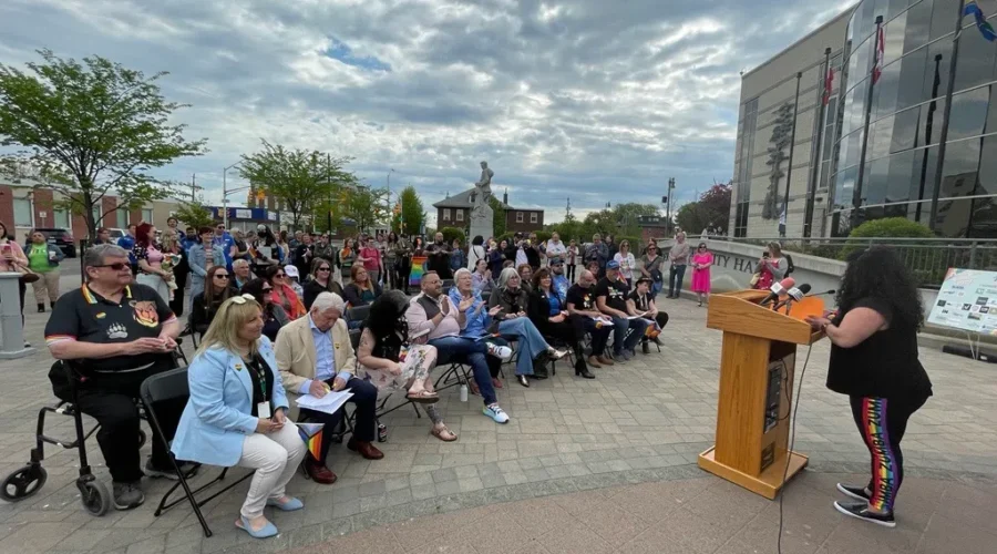 Pride Month kicks off with flag raising at city hall