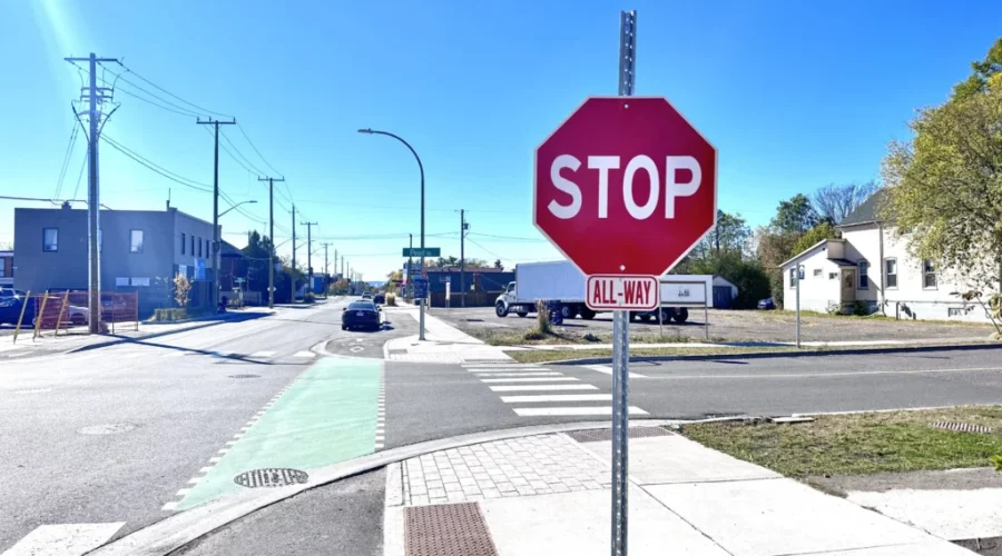 New four-way stop intersection in Port Arthur