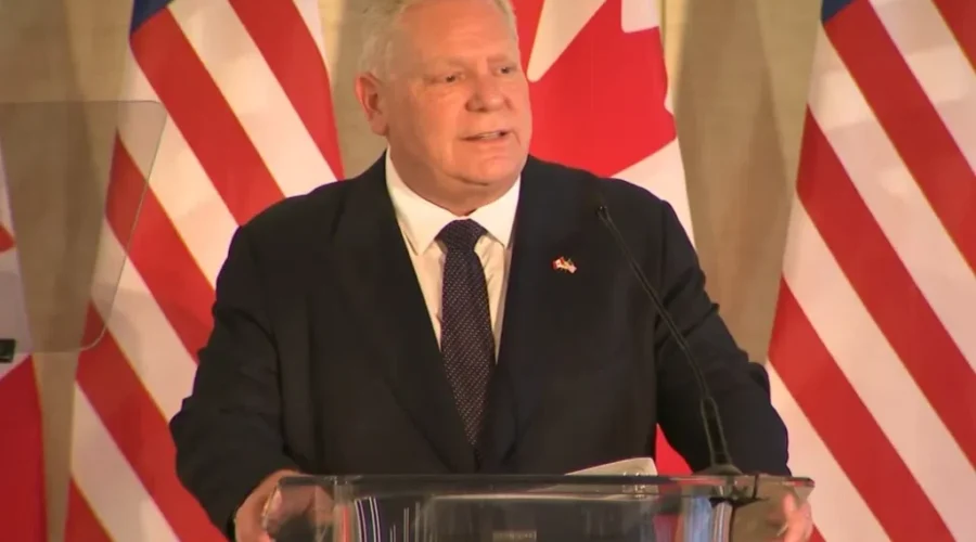 Ford pauses campaign to promote trade