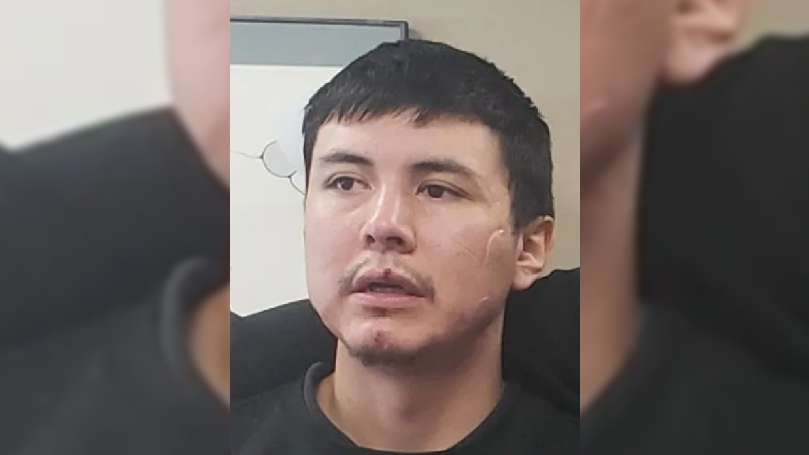 Image of Joshua Moore, a 27-year-old Indigenous man with short black hair and brown eyes, released by Thunder Bay Police in a missing person alert.