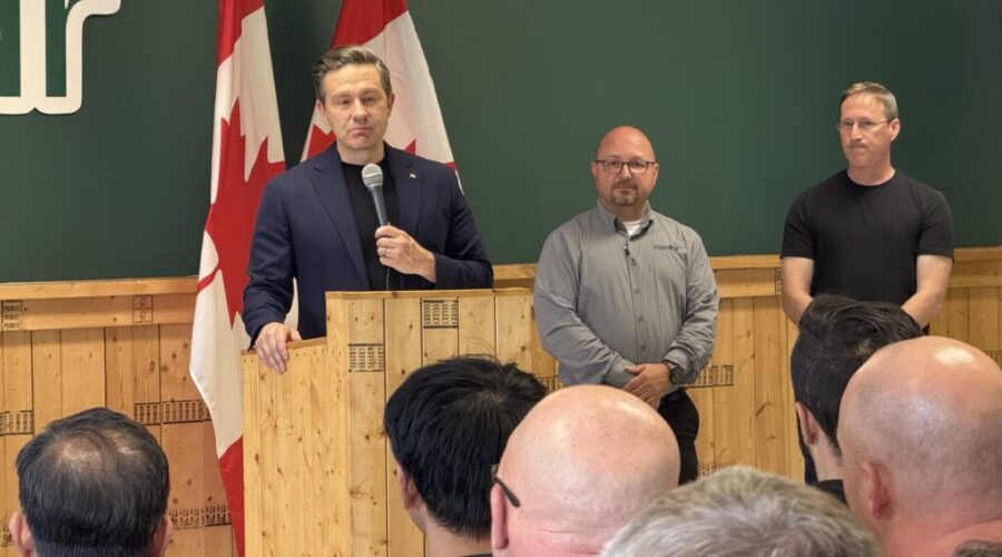 Poilievre visits Domtar, promises big changes to homebuilding process