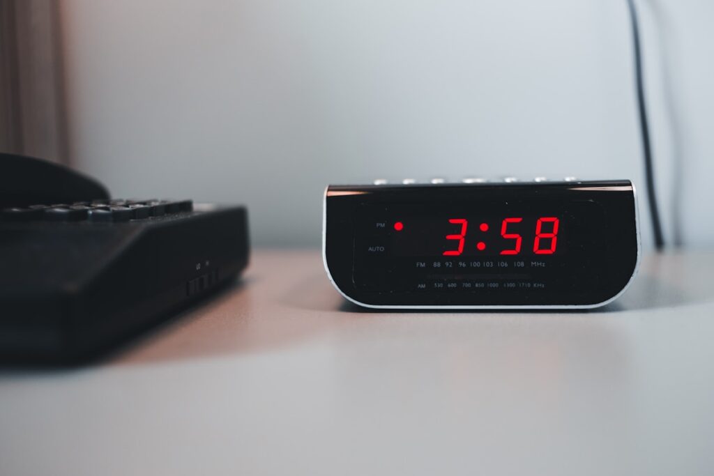 a clock that is sitting on a table