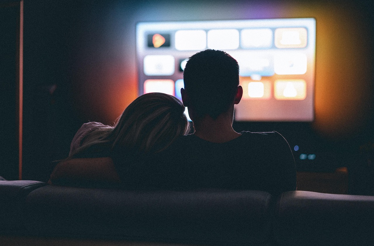 couple, dark room, watching, together, tv, television, girl, guy, man, woman, room, screen, entertainment, recreation, movies, series, dark room, tv, television, television, television, movies, movies, movies, movies, movies