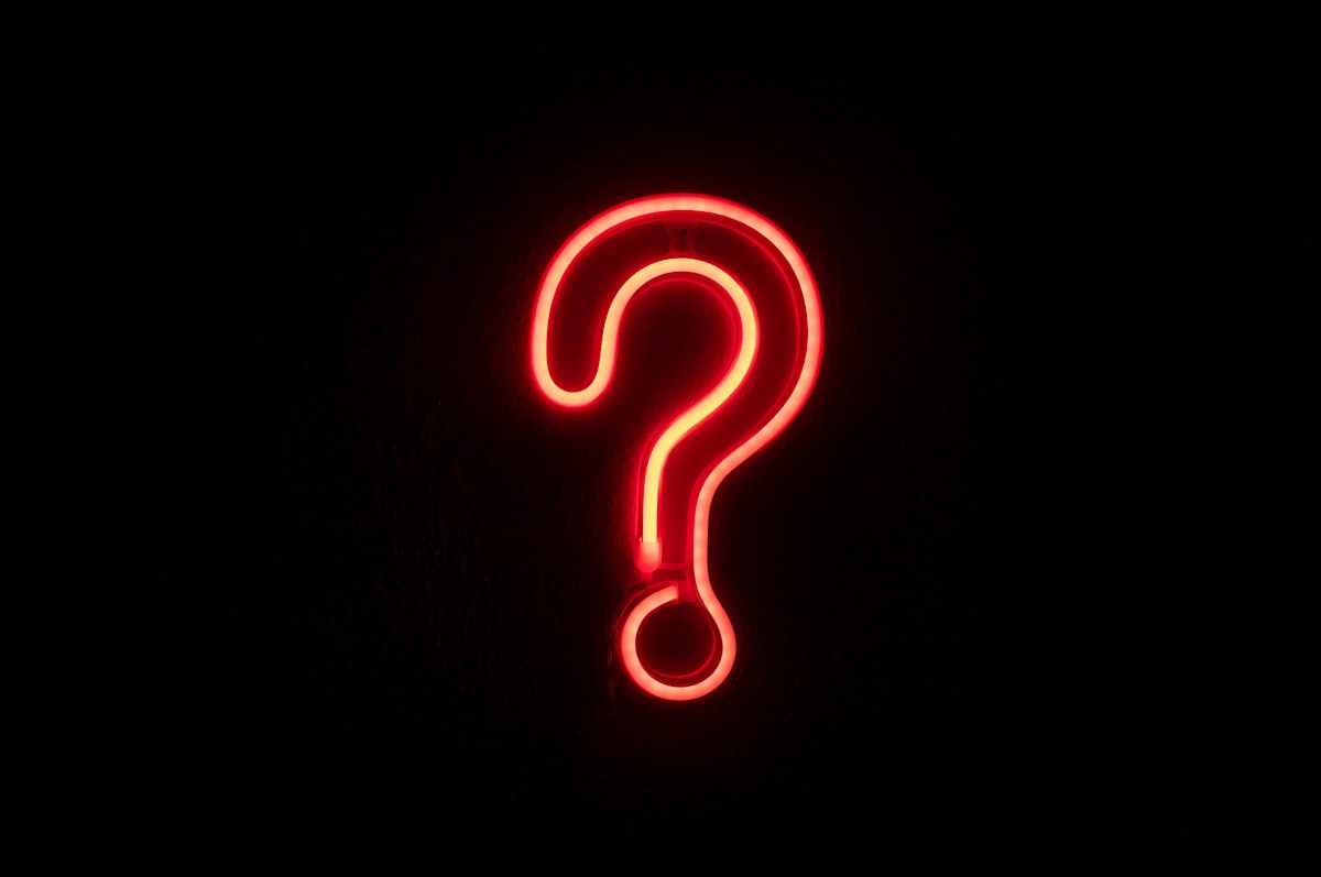 red letters on black background