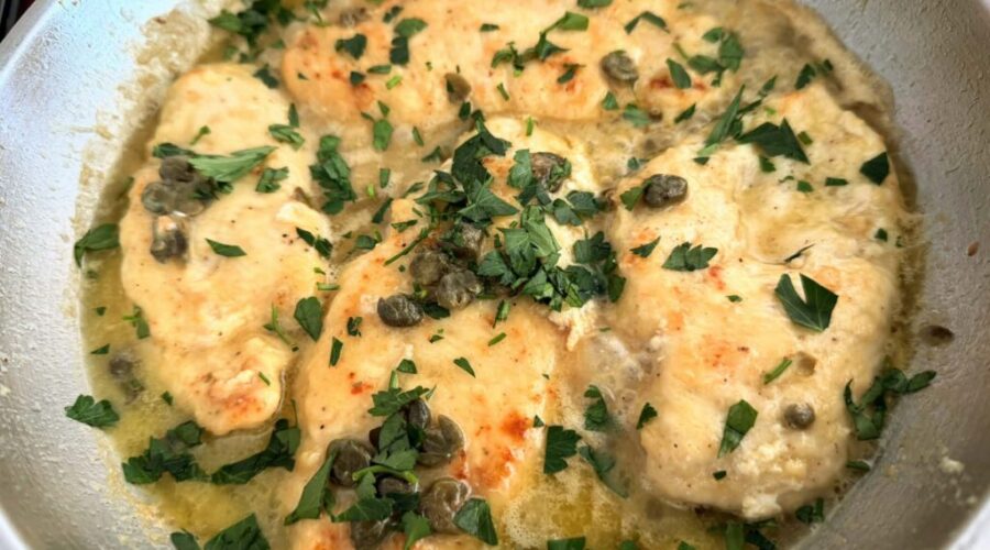 Chicken in Lemon‑Caper Butter Sauce