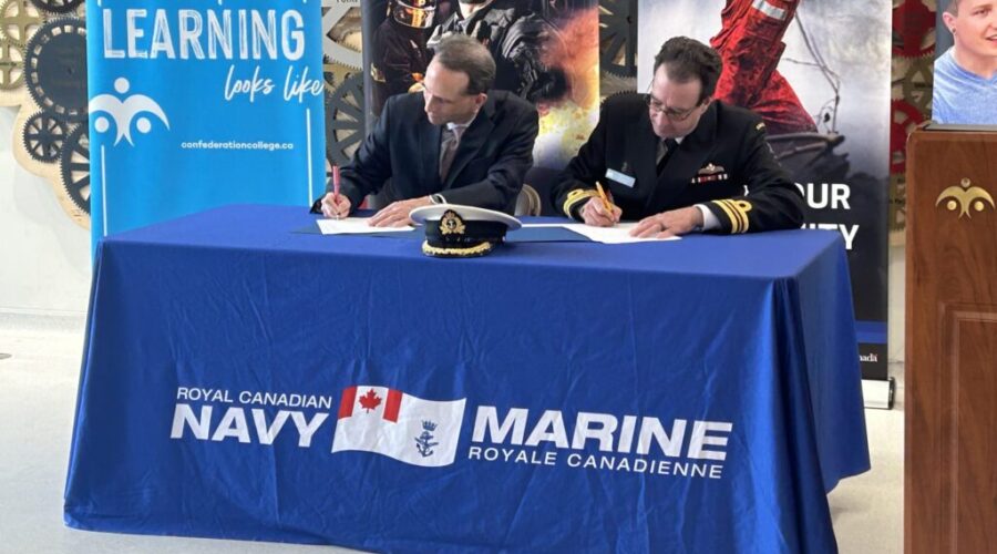 Confederation College signs MOA with navy