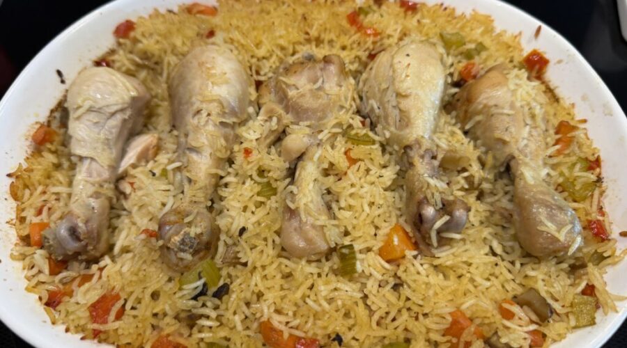 Baked chicken & rice (one-pan) foolproof, full flavour!