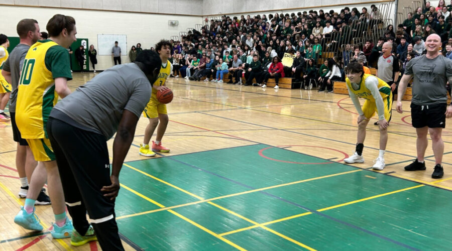 Police take down St. Pats seniors in charity basketball game