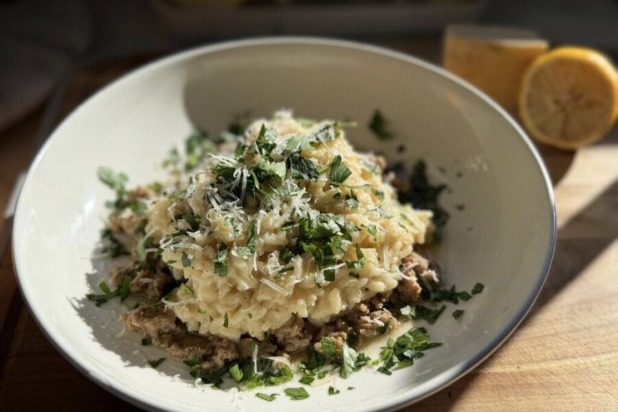 Creamy Garlic, Lemon & Parmesan Risotto (Bonus: Delicious Garlic & Dill Ground Chicken Recipe)