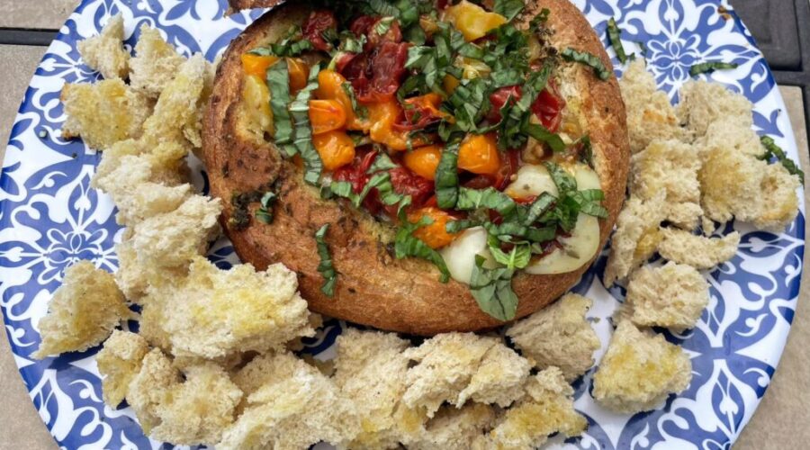 BBQ’d caprese sourdough bowl for the Victoria Day weekend
